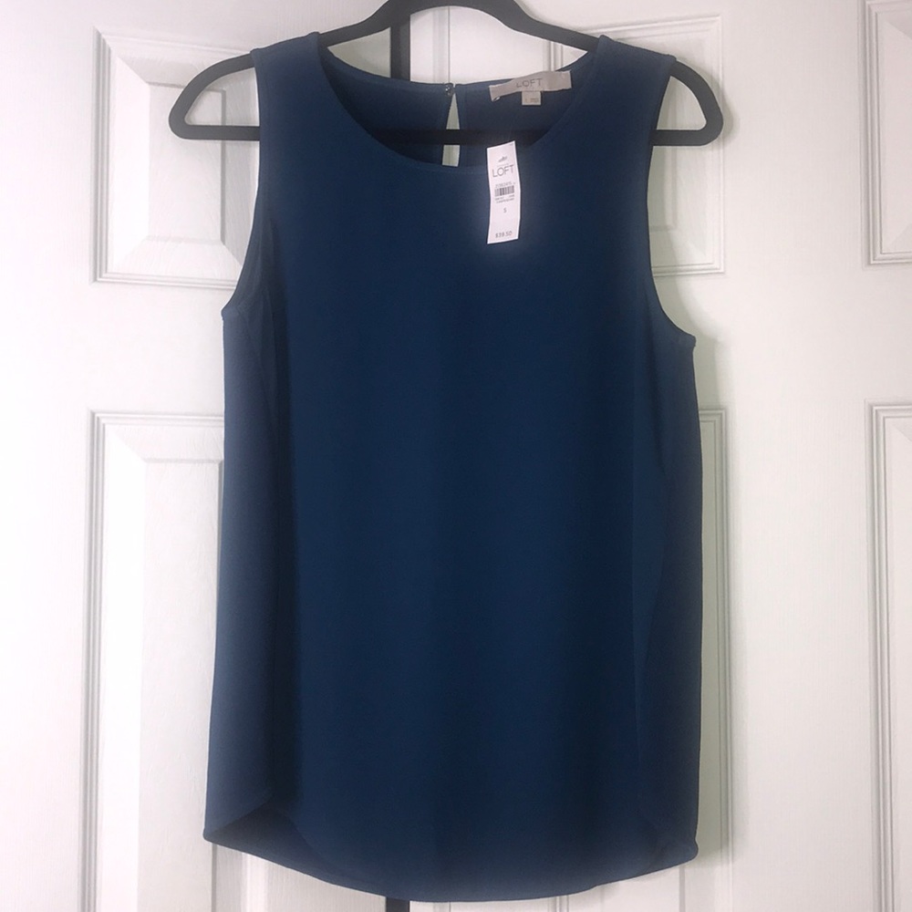 Ann Taylor loft blue tank top